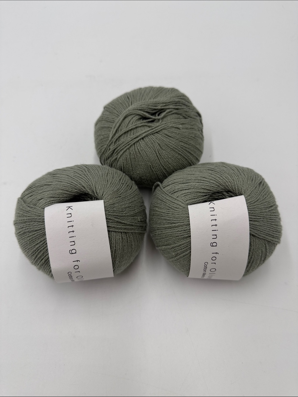 Knitting for Olive Cotton Merino Soft Sage Green Yarn Balls - 3-Pack